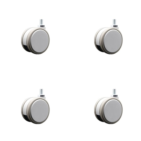 Service Caster 3 Inch MRI Safe Casters, 3/8 Inch Threaded Stem, Set of 4, 4PK SCC-TS02S75-TPR-GRY-381634-MRI-4